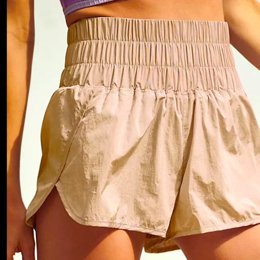 Free People The Way Home Clay Beige Running Athletic Shorts Women Medium